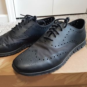 Cole Haan Black Zerogrand Grand OS Wingtip Cutout Lace Up Oxfords Sz 11